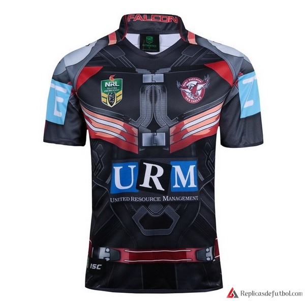 Camiseta Manly Sea Eagles Falcon 2017-2018 Negro Rugby